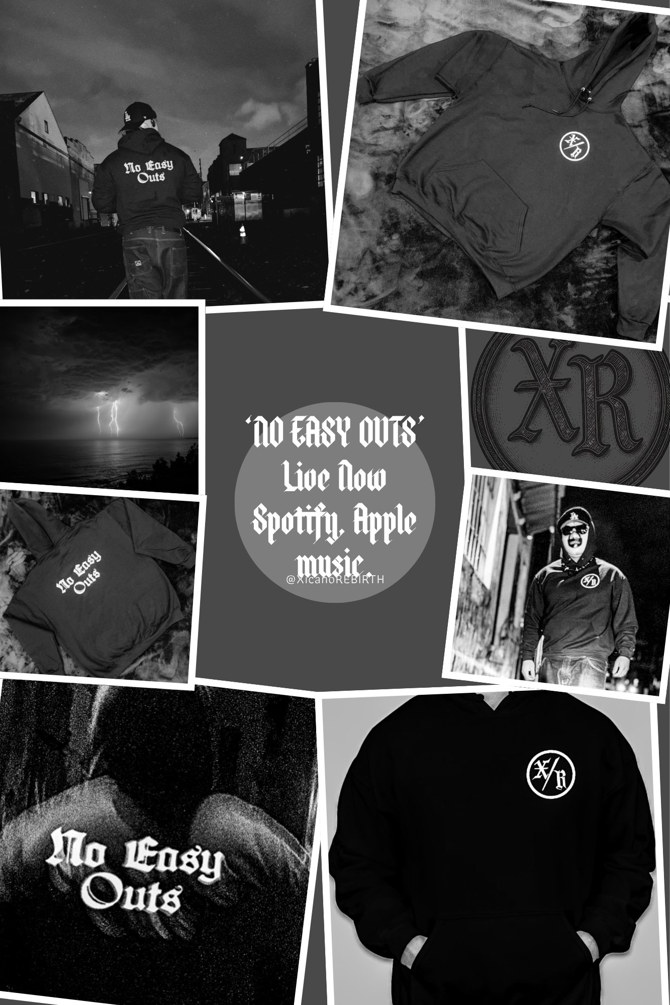 XR_001 "NO EASY OUTS" HOODIE - Xicano Rebirth